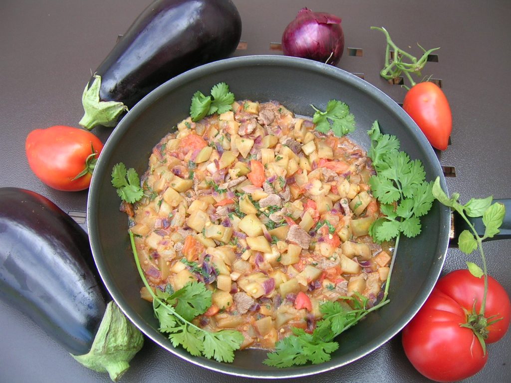 Agneau sauté aux aubergines