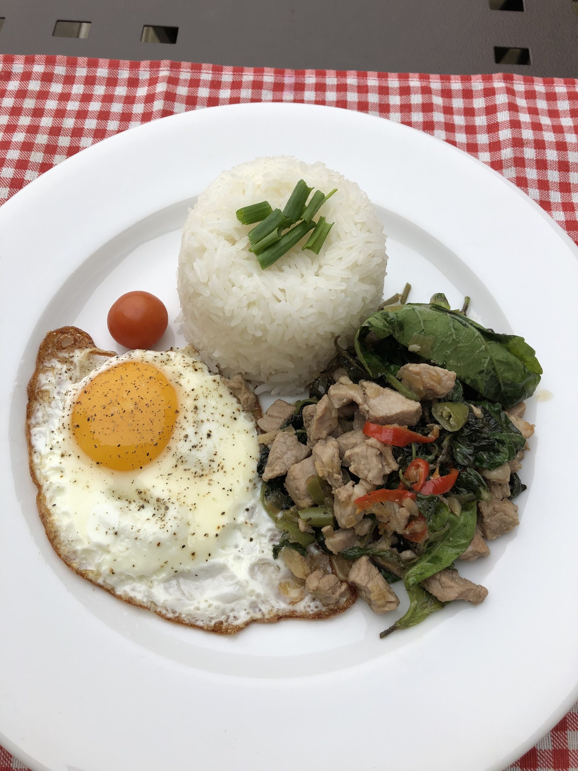 Filet mignon de porc au basilic sacré